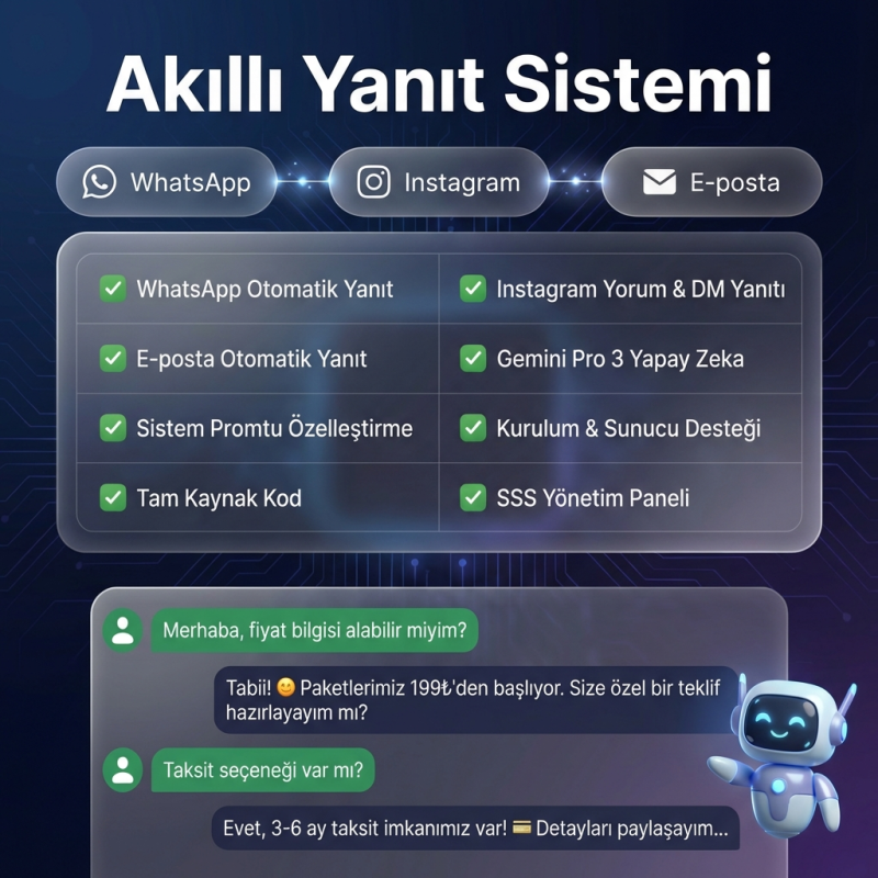 WhatsApp, Instagram & E-posta Entegrasyon Sistemi
