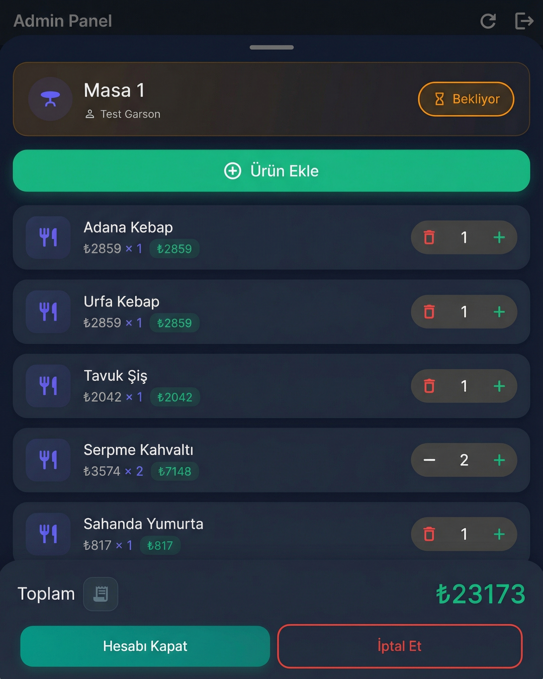 QR Menü Sistemi & Adisyon - 6