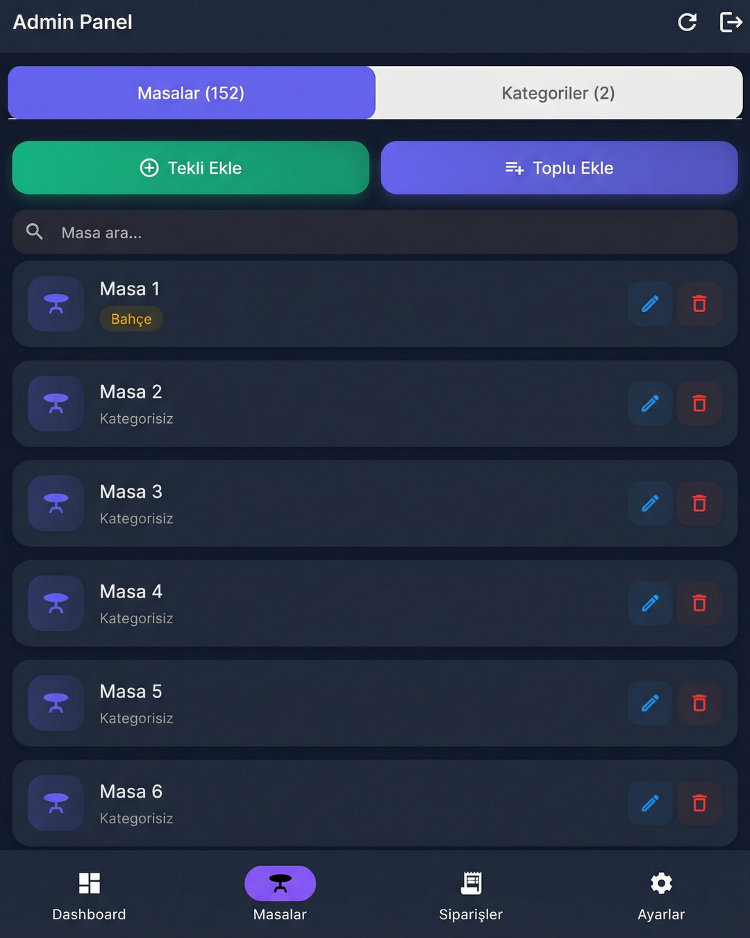 QR Menü Sistemi & Adisyon - 7