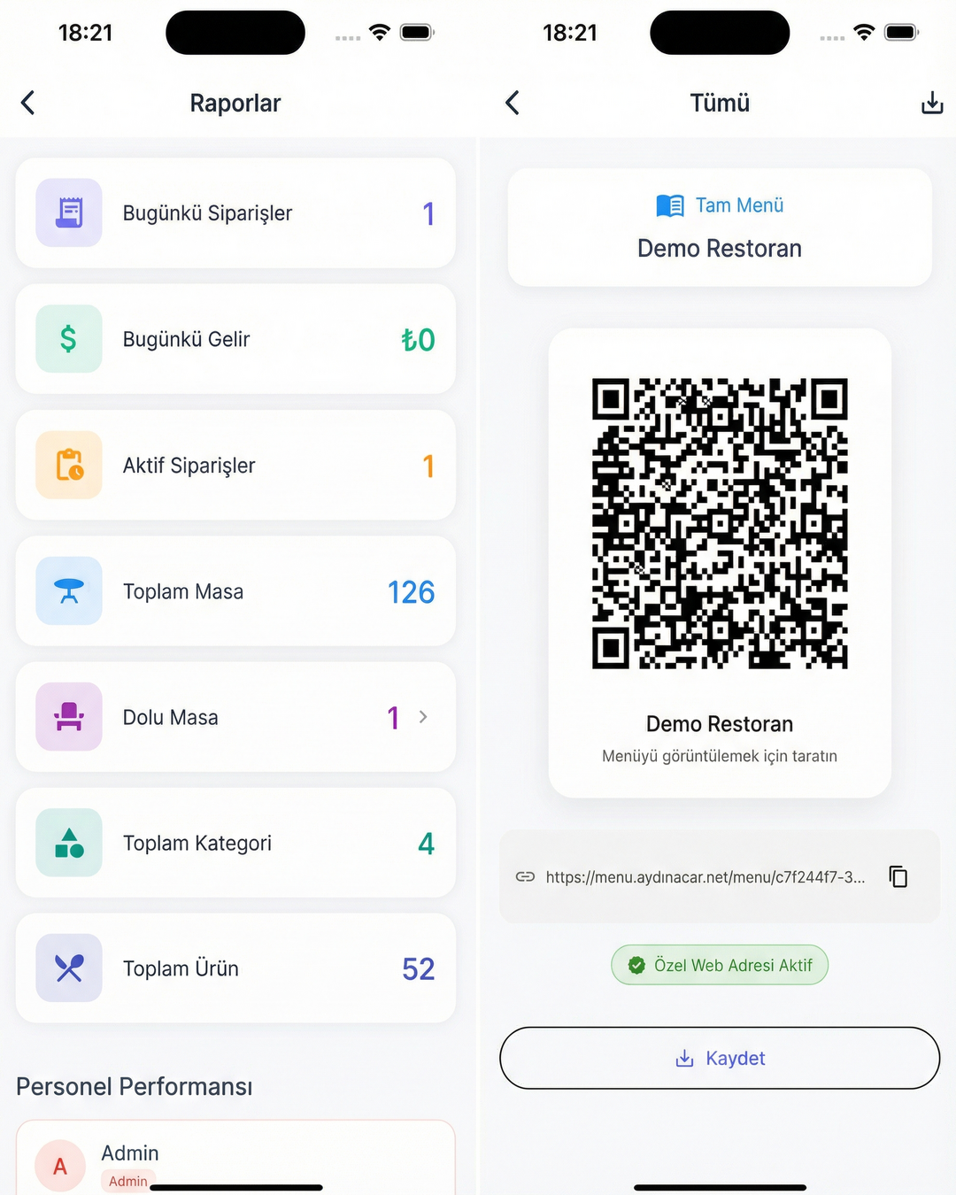 QR Menü Sistemi & Adisyon - 13