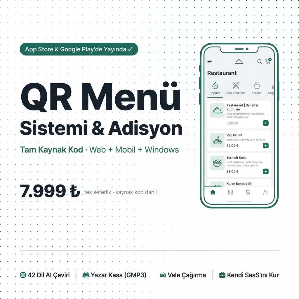 QR Menü Sistemi & Adisyon
