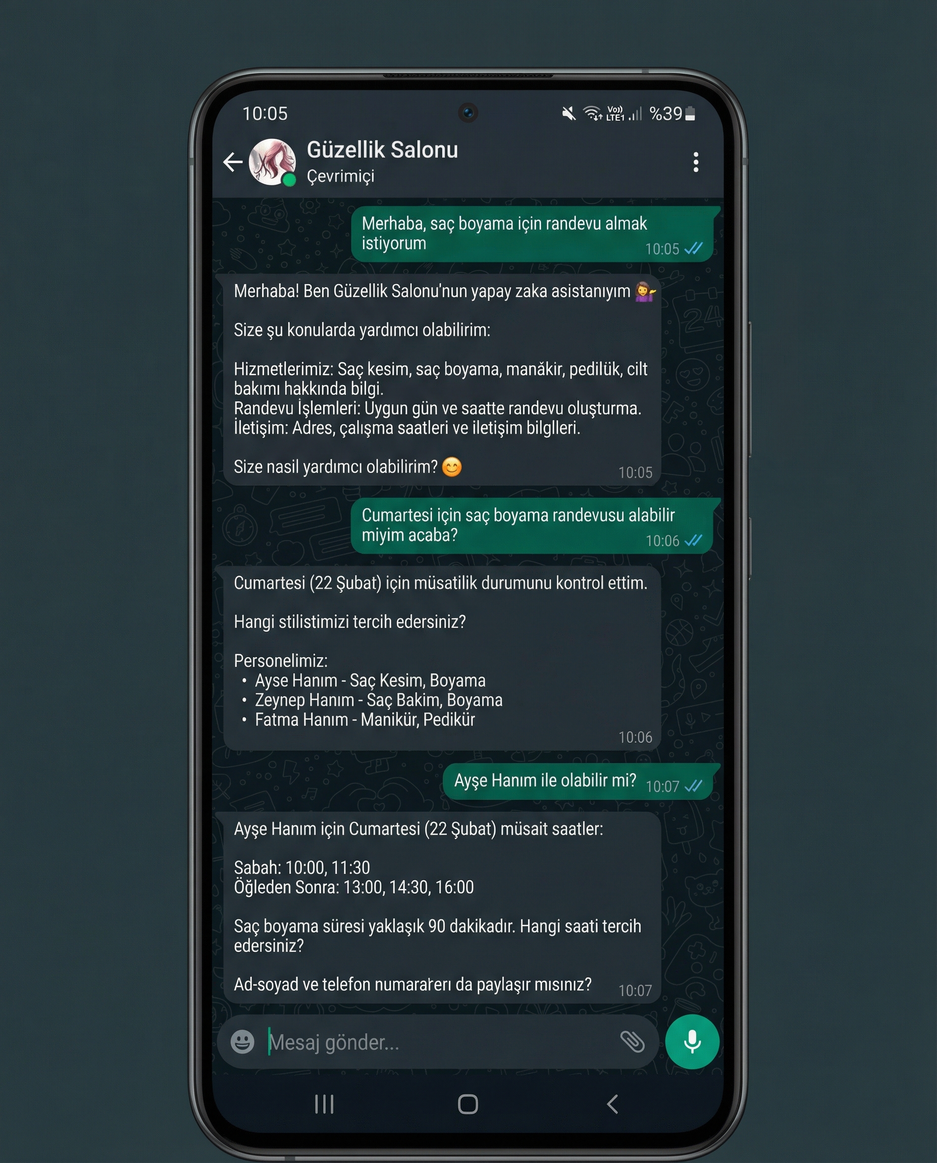 AI Randevu + Personel Yönetimi - 7