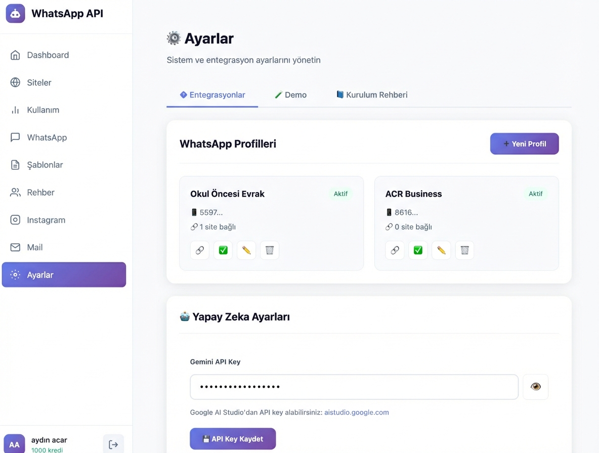 WhatsApp, Instagram & E-posta Entegrasyon Sistemi - 13