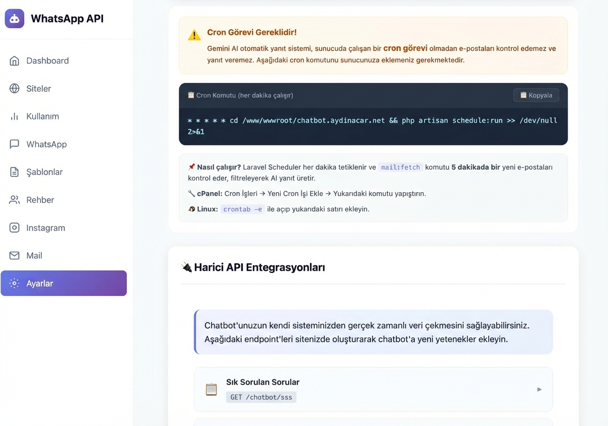 WhatsApp, Instagram & E-posta Entegrasyon Sistemi - 15
